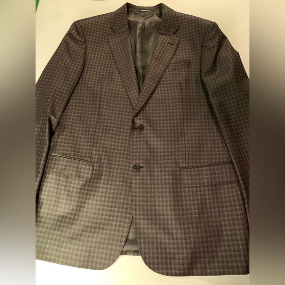 NWOT $1689 Emporio Armani GLine 100% Virgin Wool Men’s Blazer Check Sz US40 - Picture 3 of 8